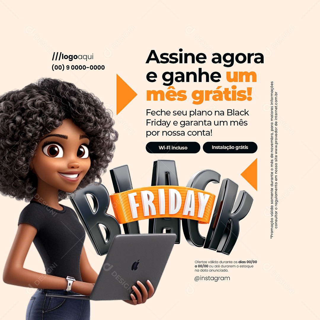 Black Friday Provedor de Internet Assine Agora Social Media PSD Editável