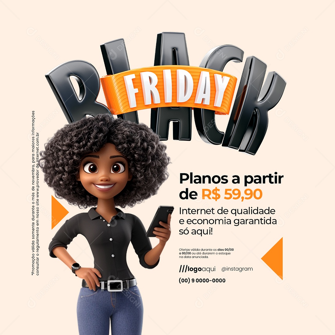 Black Friday Provedor de Internet Planos Social Media PSD Editável