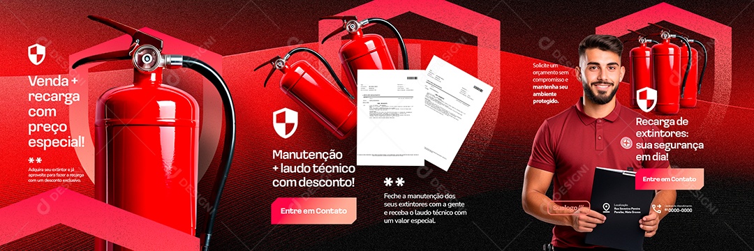 Carrossel Extintor Venda Recarga com Preço Especial Social Media PSD Editável