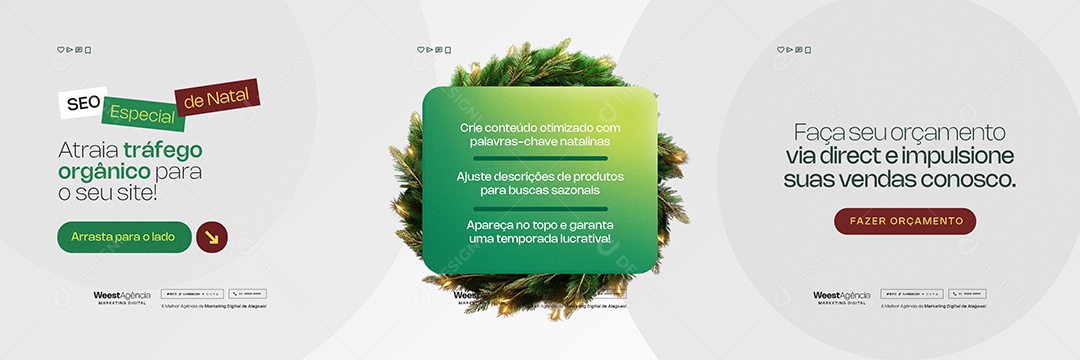 Carrossel Marketing Digital Natal Atraia Tráfego Orgânico Social Media PSD Editável