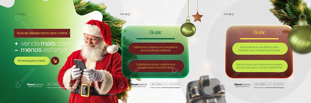 Carrossel Marketing Digital Natal Vendas Mais Social Media PSD Editável