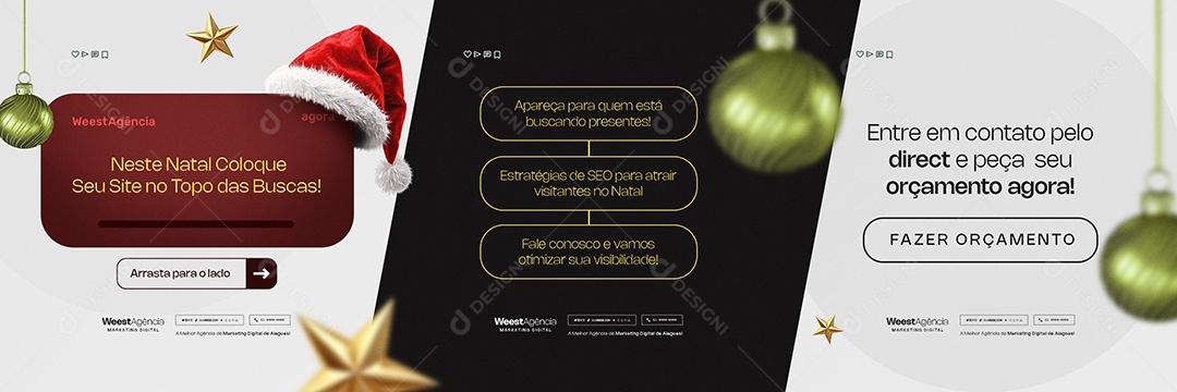Carrossel Marketing Digital Natal Coloque seu Site no Topo Social Media PSD Editável