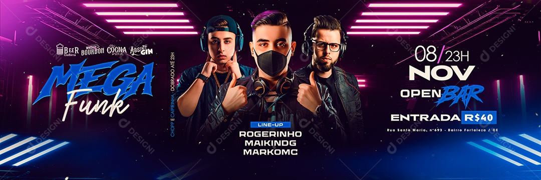 Carrossel Flyer Mega Funk Social Media PSD Editável