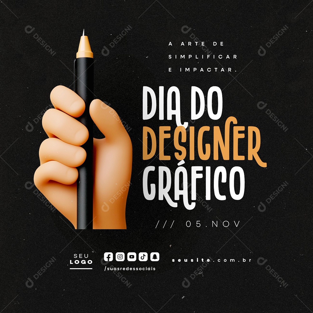 Dia do Designer Gráfico 05 de Novembro A Arte de Simplificar Social Media PSD Editável
