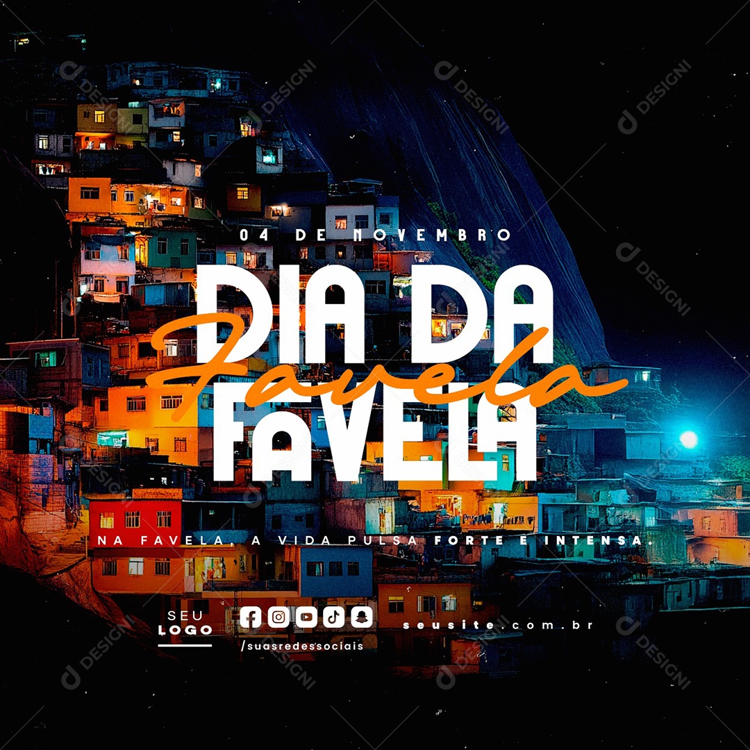 Dia da Favela 04 de Novembro Social Media PSD Editável