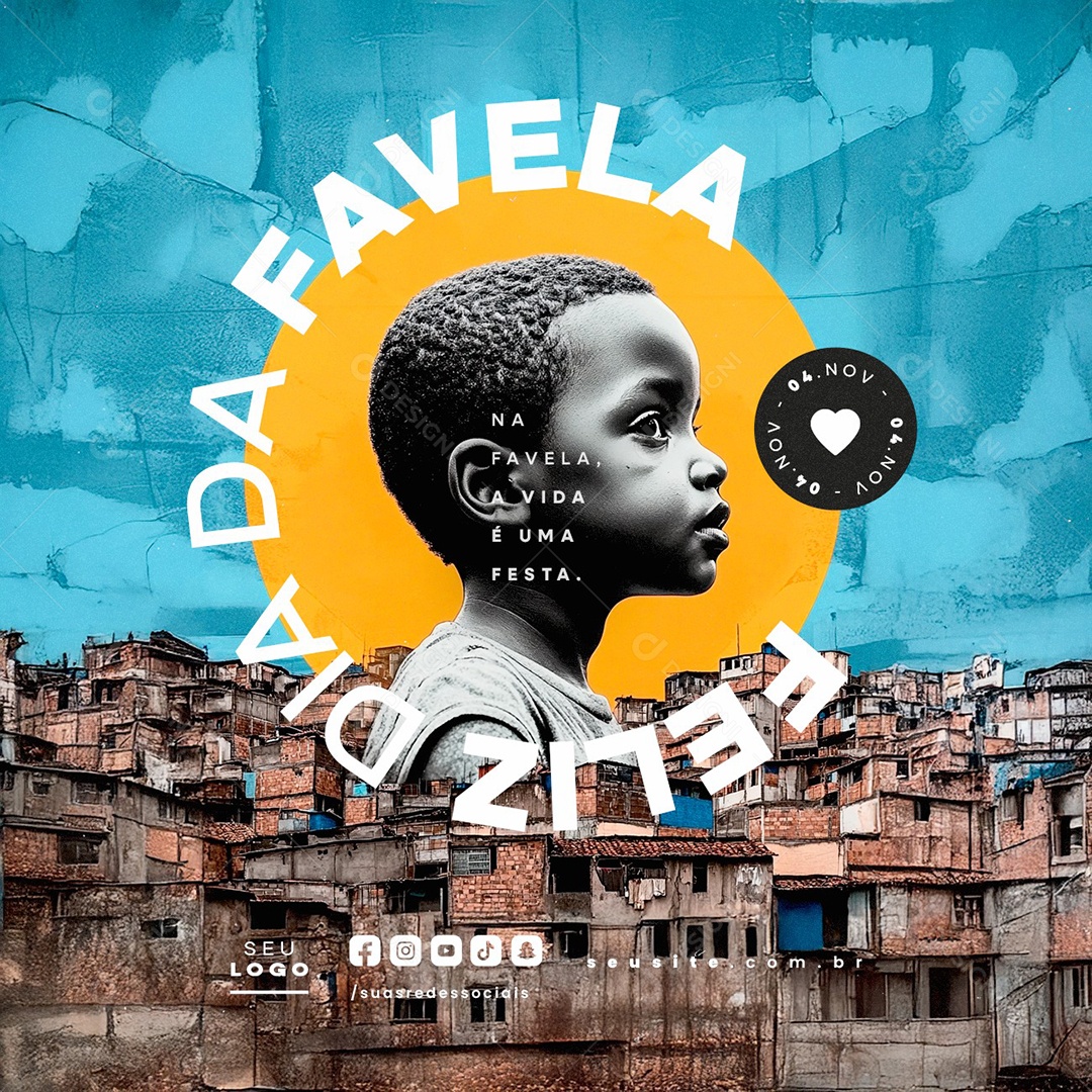 Dia da Favela 04 de Novembro Social Media PSD Editável
