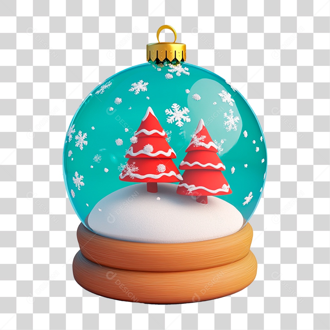 Globo de Neve Enfeite de Natal 3D PNG Transparente