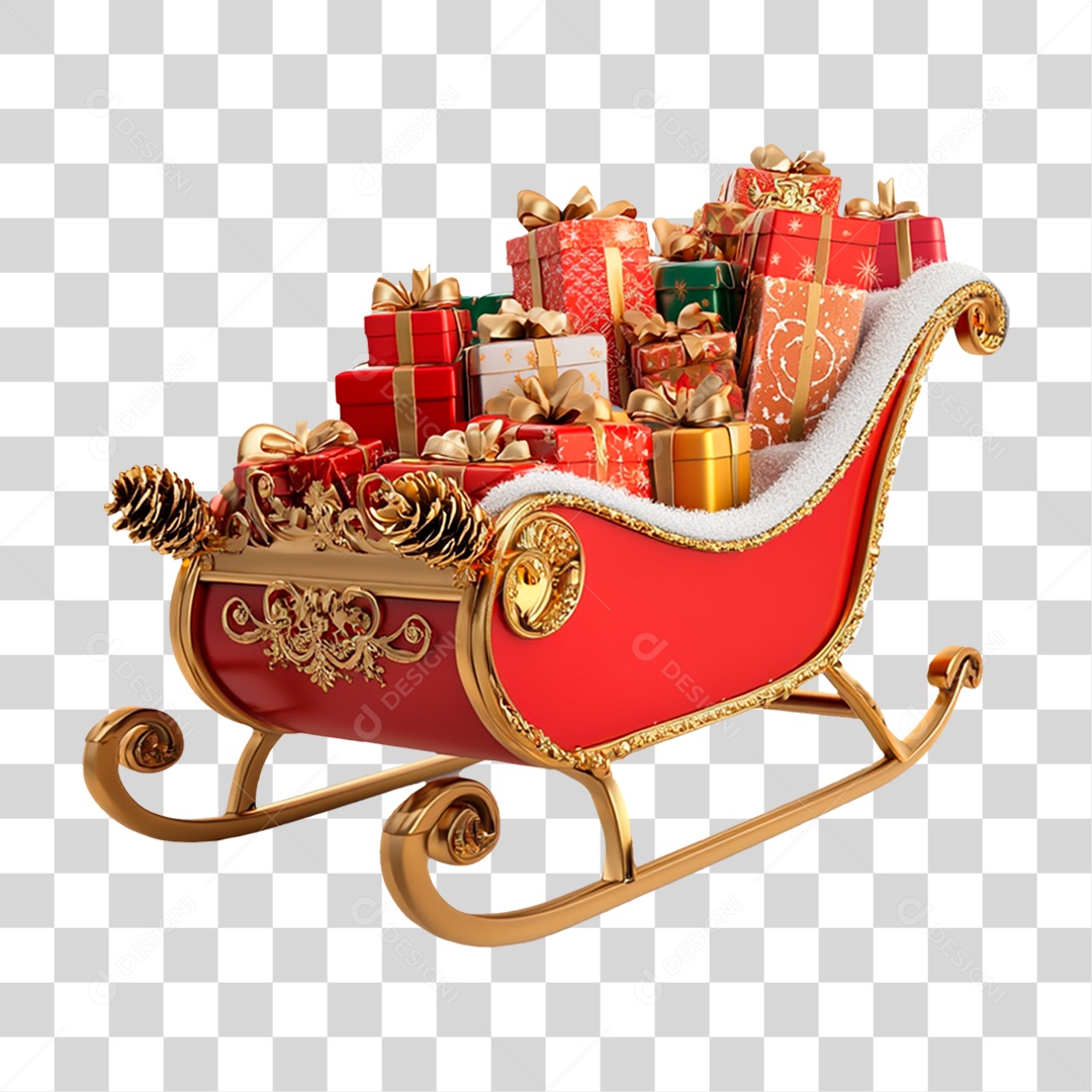 Trenó de Natal PNG Transparente