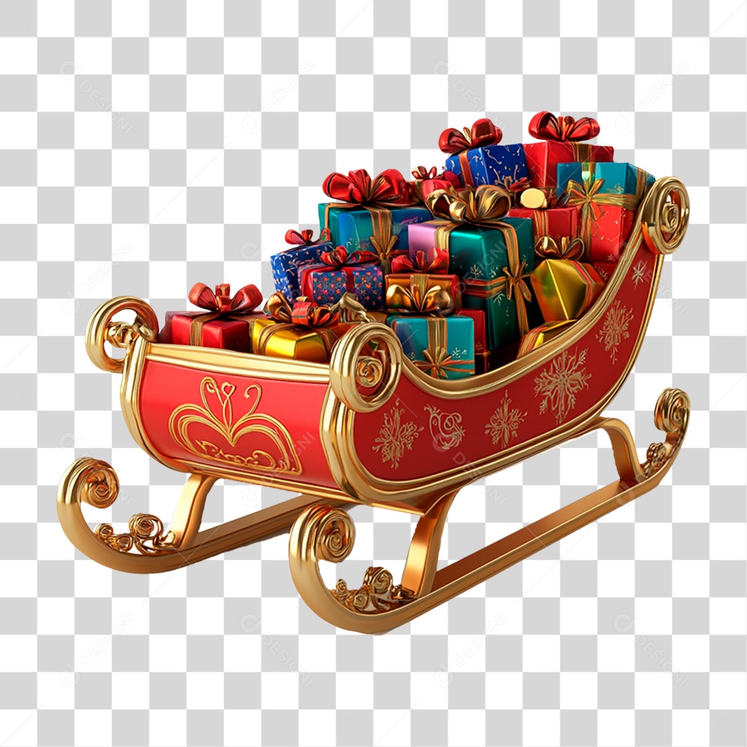 Trenó de Natal PNG Transparente