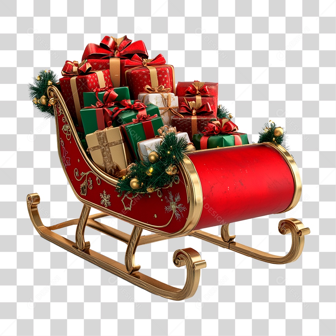 Trenó de Natal PNG Transparente