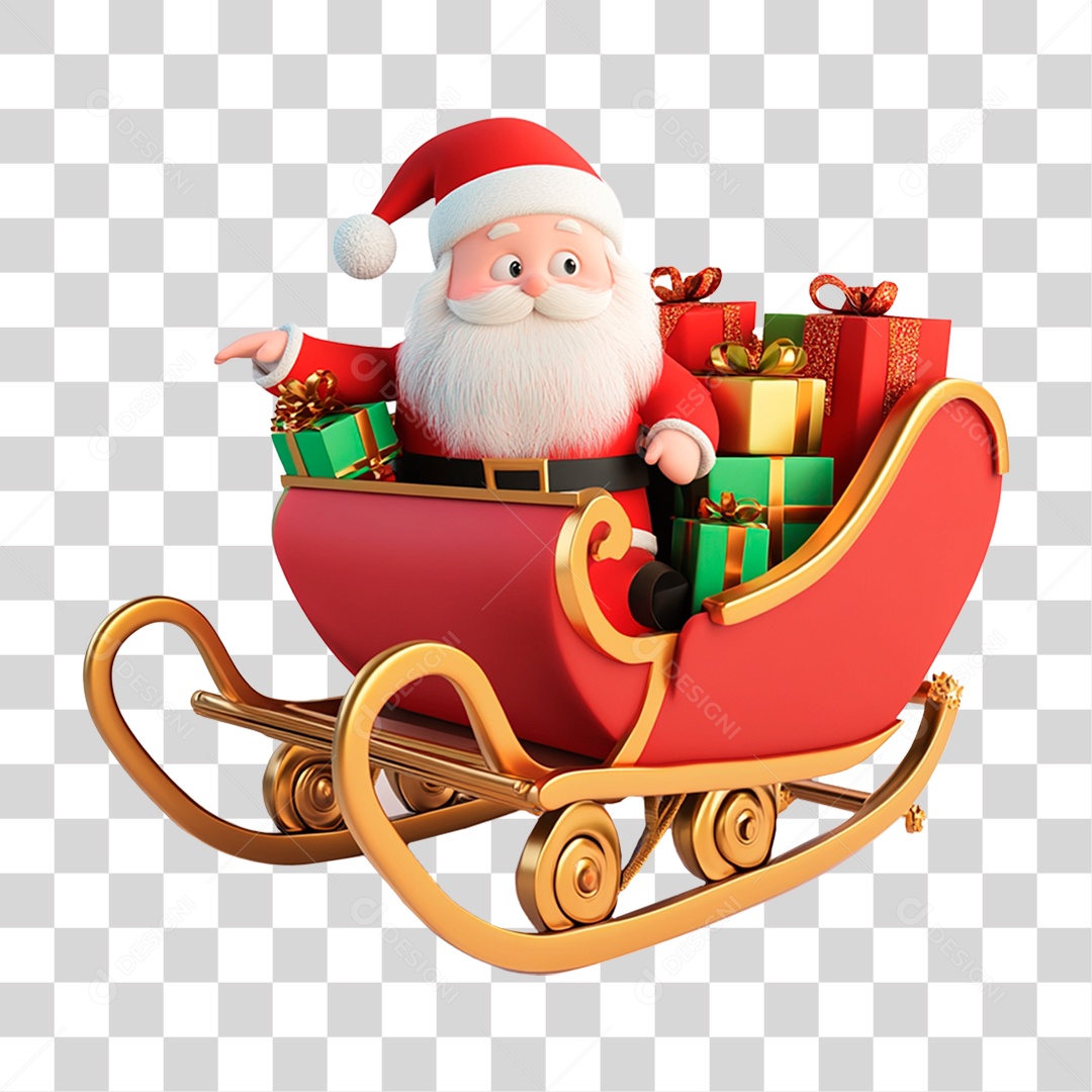 Trenó Com Papai Noel Dentro de Natal PNG Transparente