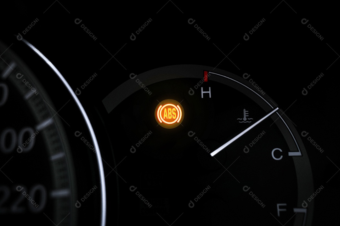 Advertência do ABS piscando no painel do carro