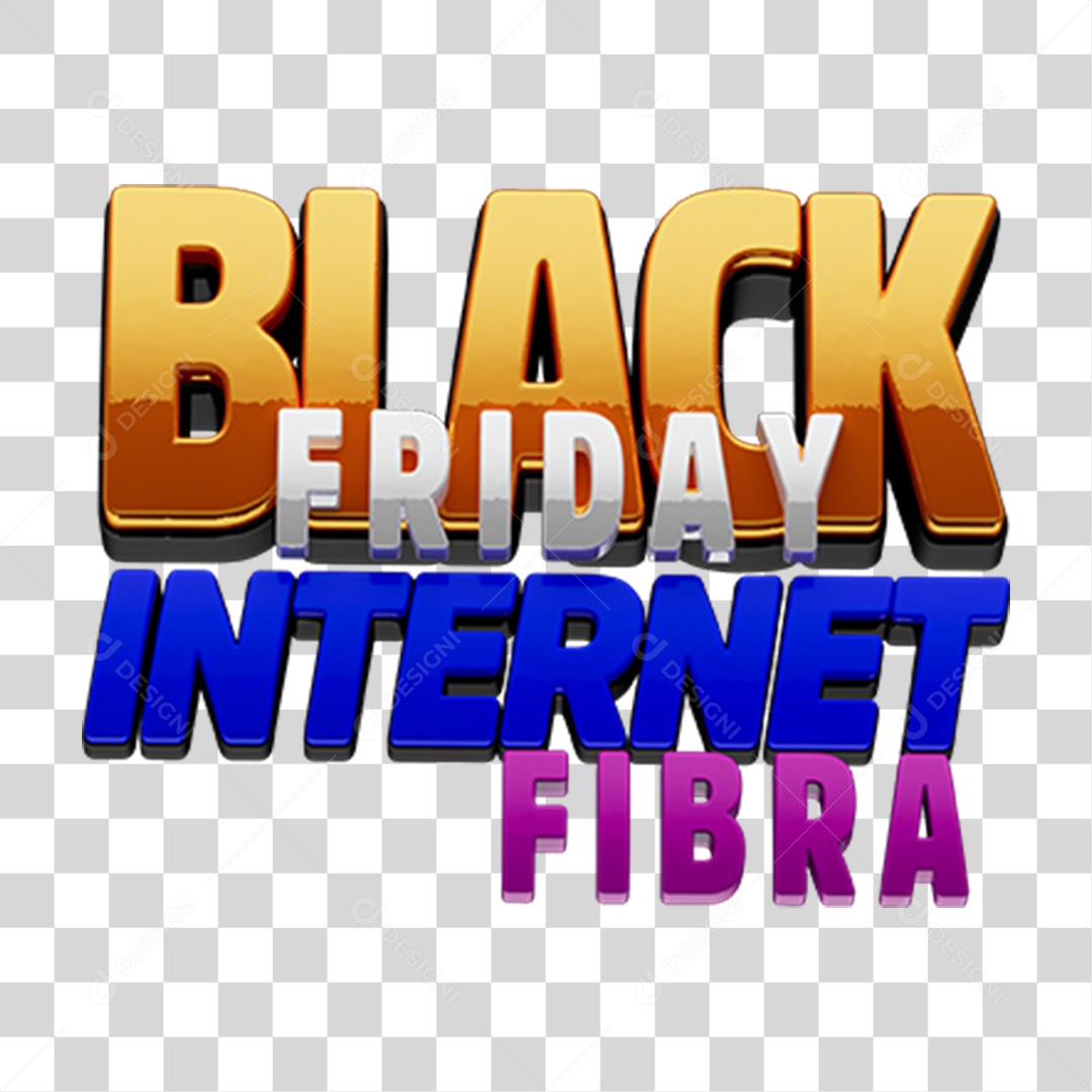 Selo 3D Black Friday Internet Fibra PNG Transparente