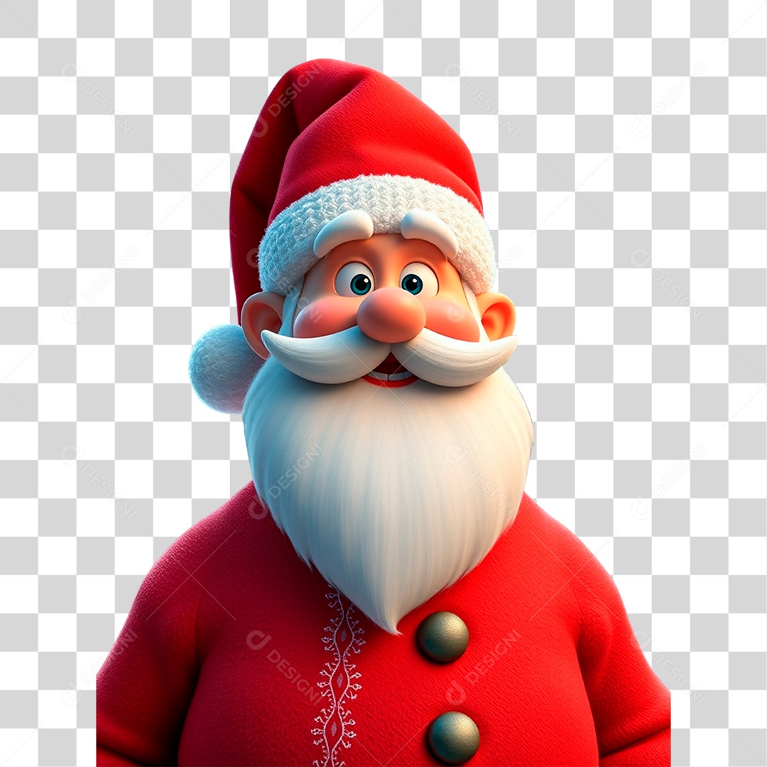 3D Element Santa PNG Transparent