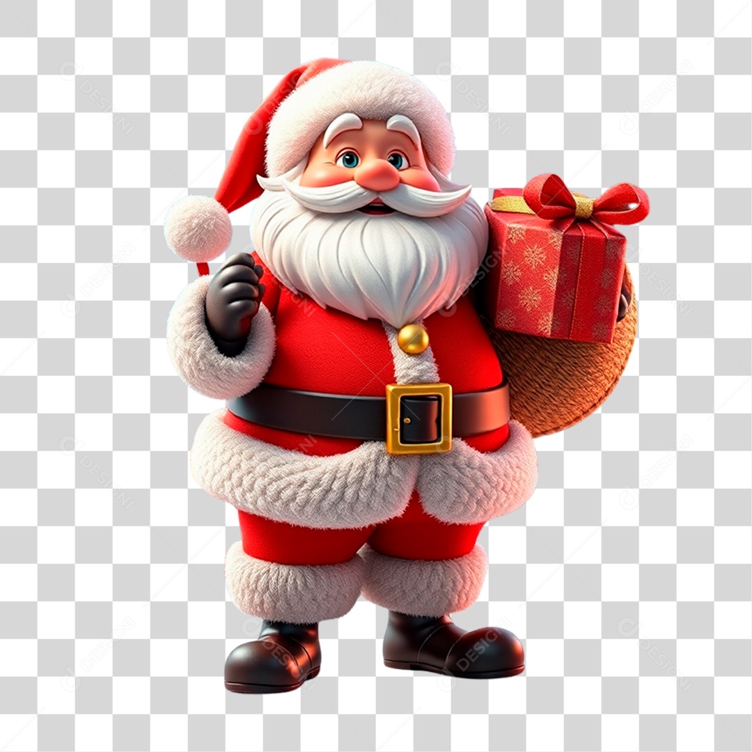 3D Element Santa PNG Transparent