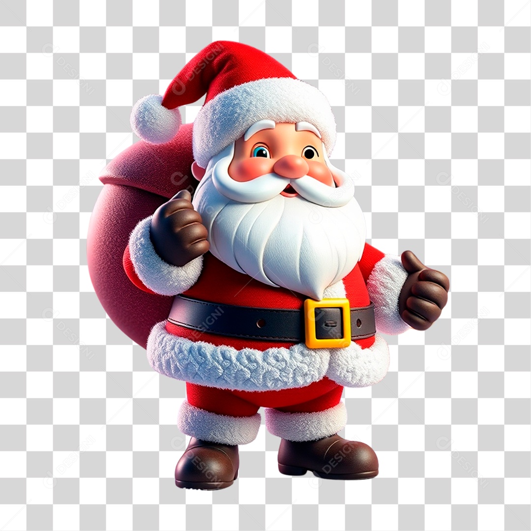 3D Element Santa PNG Transparent
