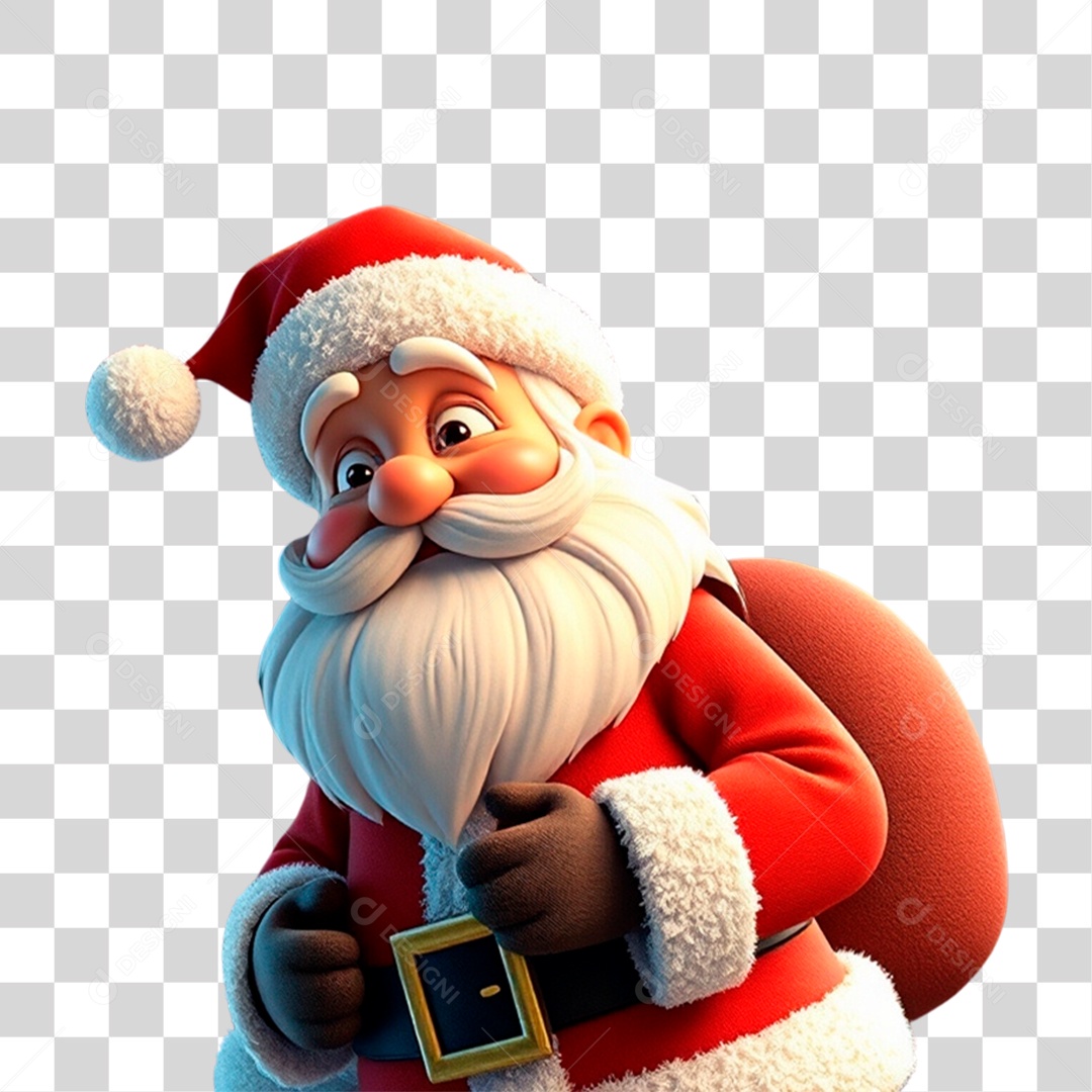 3D Element Santa PNG Transparent