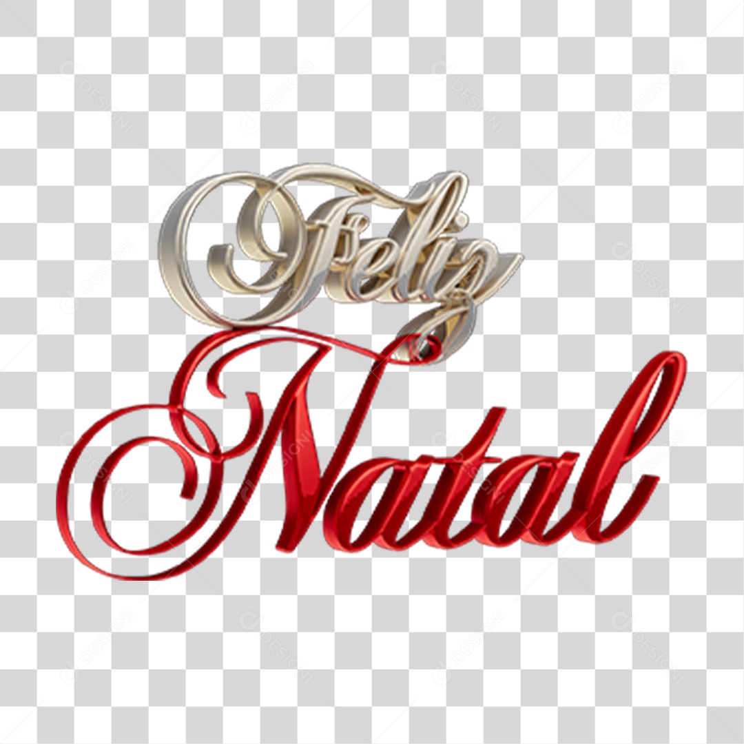 Elemento 3D Feliz Natal PNG Transparente