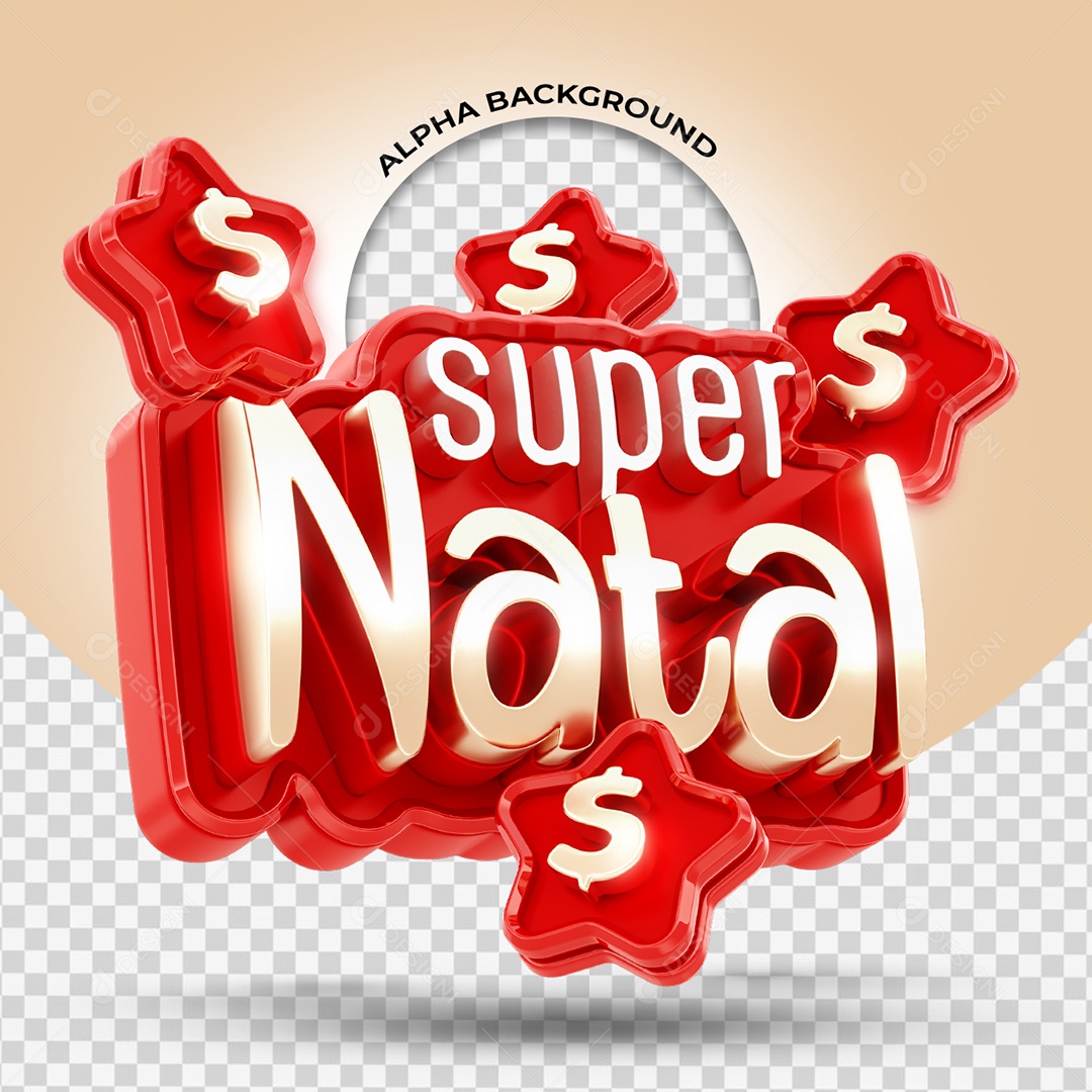 Super Natal Selo 3D para Composição PSD