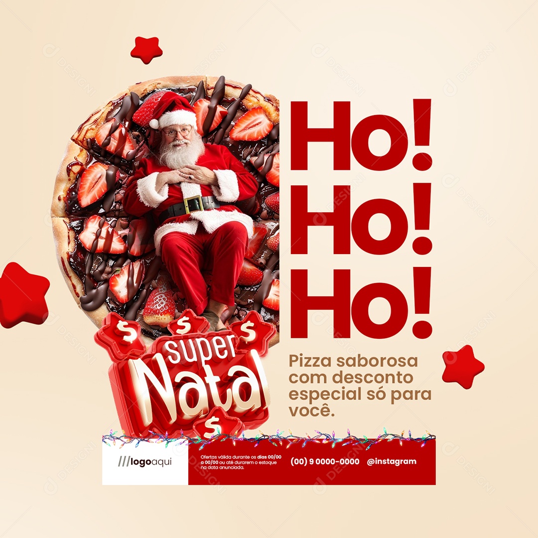 Super Natal Pizzaria Pizza Saborosa Social Media PSD Editável