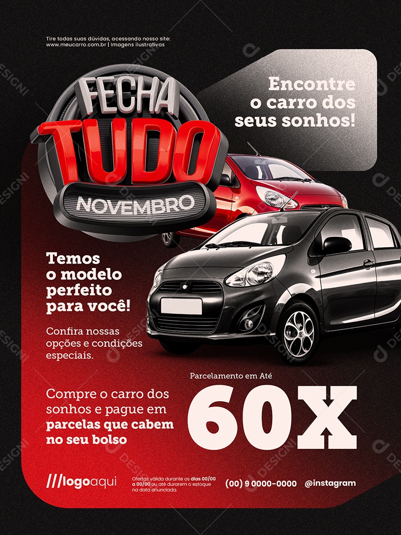 Fecha Tudo Novembro Concessionária Encarte Temos o Modelo Perfeito Social Media PSD Editável