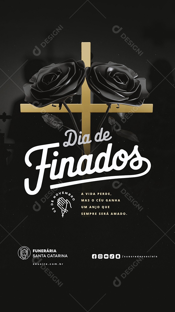 Story Dia de Finados 02 de Novembro A Vida Perde Social Media PSD Editável