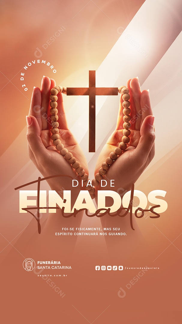 Story Dia de Finados 02 de Novembro Foi-Se Fisicamente Social Media PSD Editável
