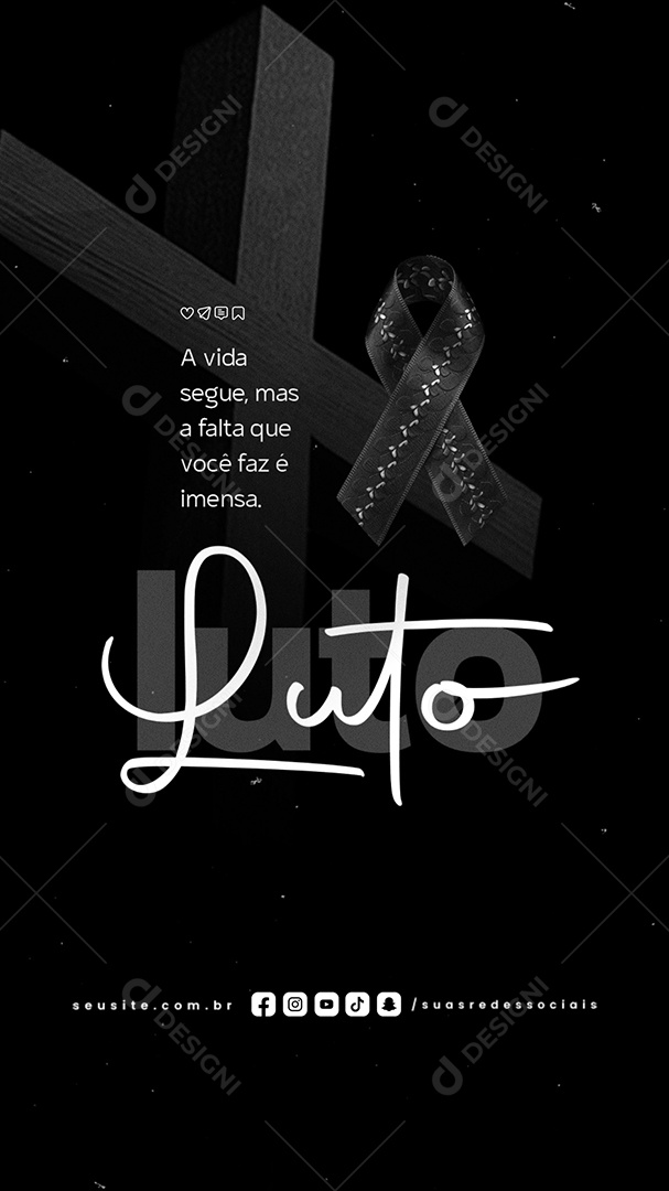 Story Luto A Vida Segue Social Media PSD Editável