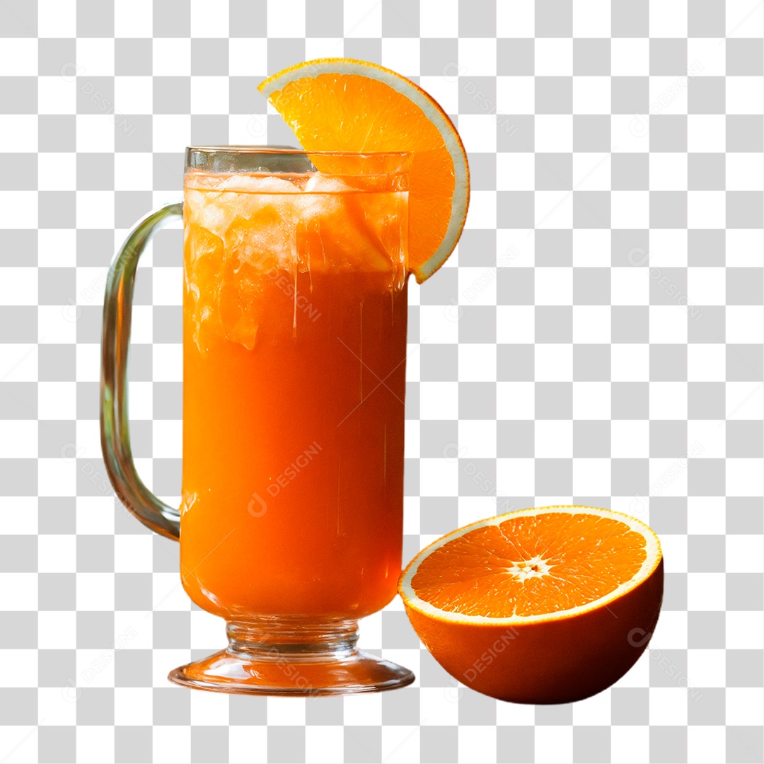 Copo Suco de Laranja PNG Transparente