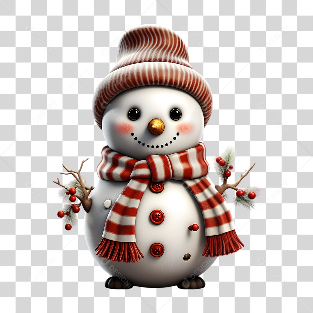 Boneco de Neve Natal PNG Transparente