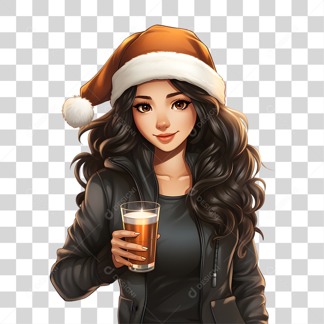Mulher com Copo de Cerveja PNG Transparente