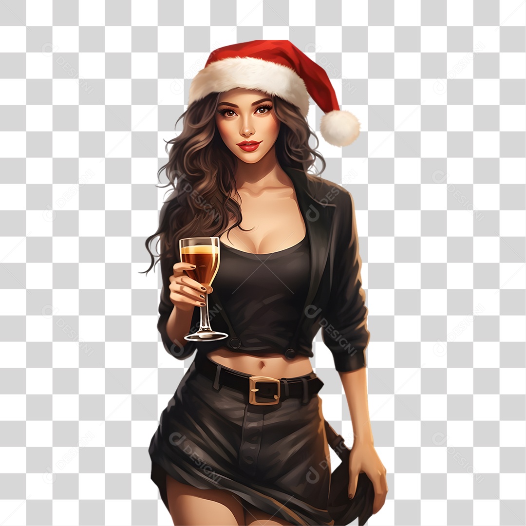 Mulher com Copo de Cerveja PNG Transparente