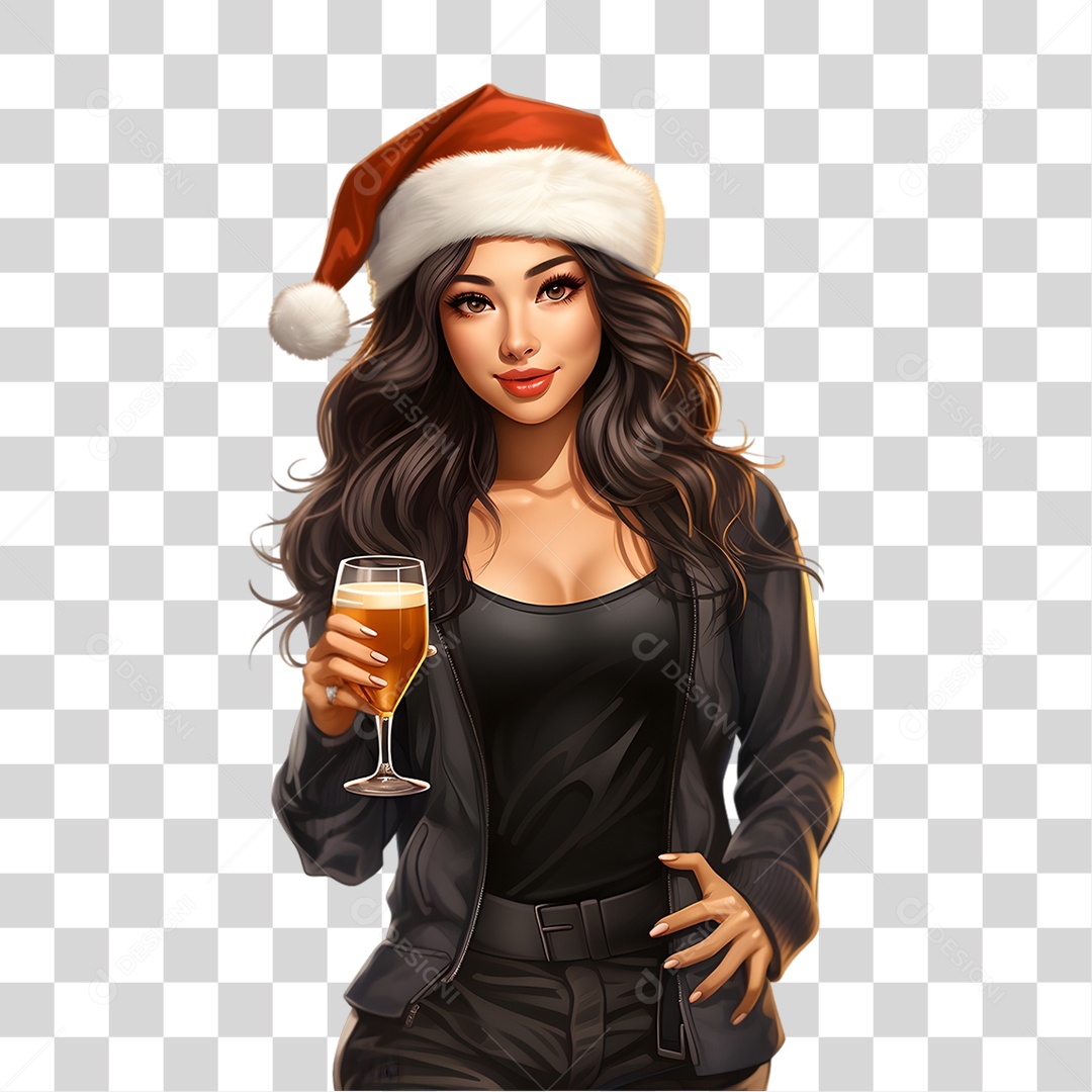 Mulher com Copo de Cerveja PNG Transparente