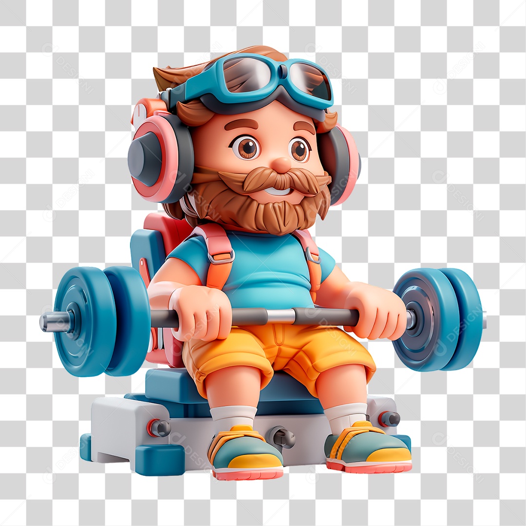 Personagem Homem Treinando PNG Transparente