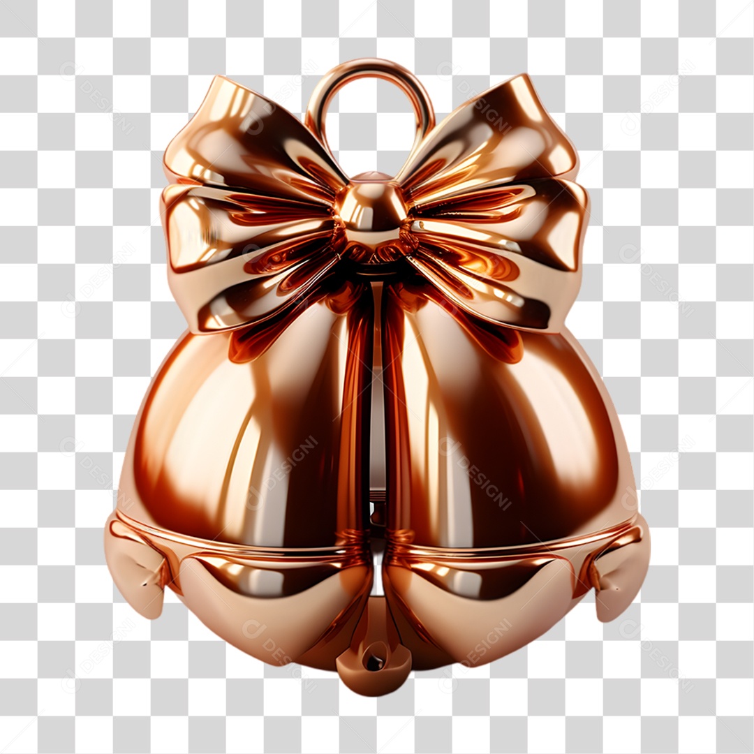 Elemento 3D Sino de Natal PNG Transparente