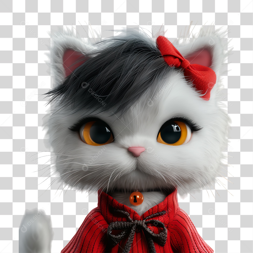 Gata Vestida PNG Transparente