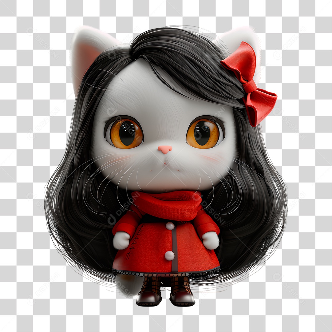 Gata Vestida PNG Transparente