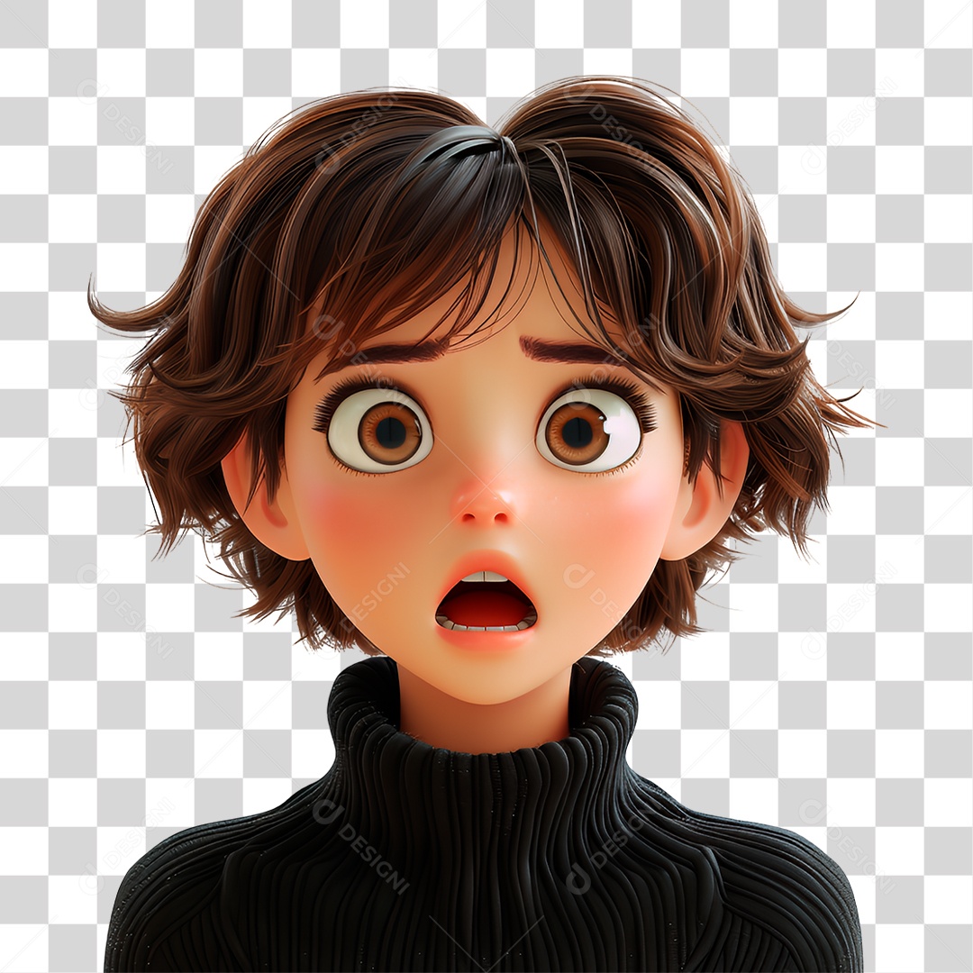 Menina Assustada PNG Transparente