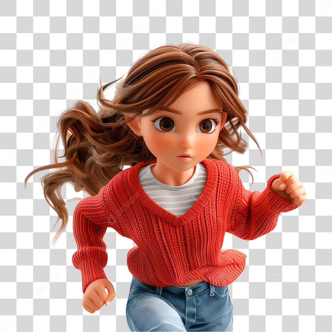 Menina Correndo PNG Transparente