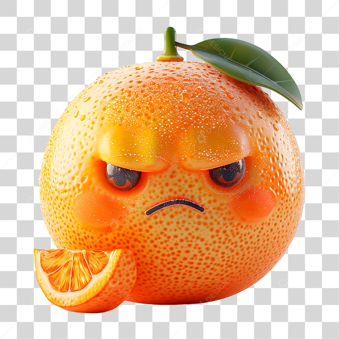 Mascote de Fruta Laranja PNG Transparente