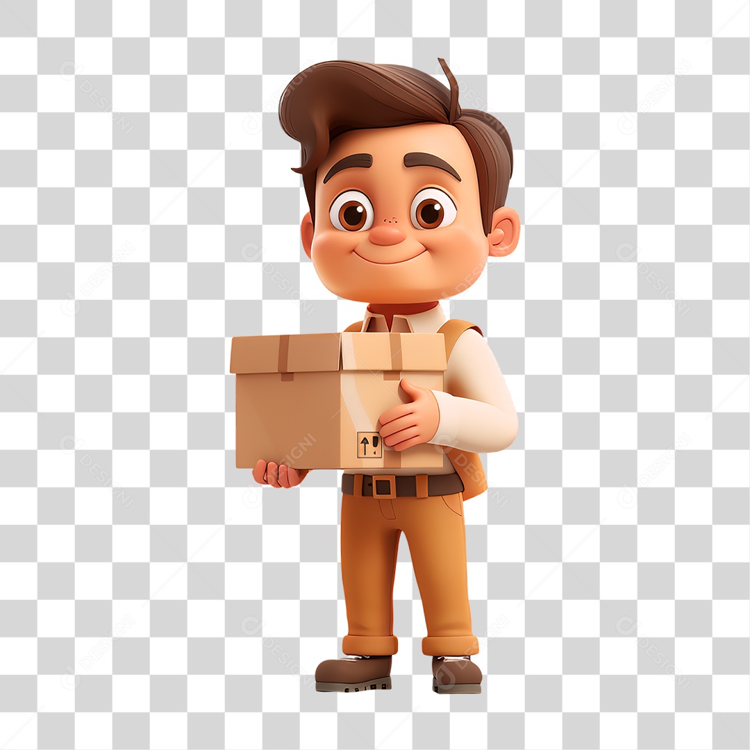 Menino Segurando Caixa de Presente PNG Transparente