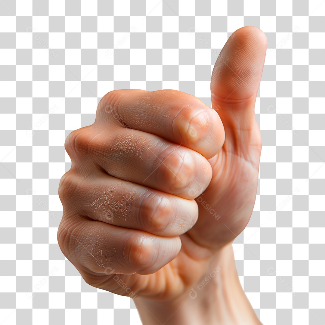 Mão com Sinal de Positivo PNG Transparente