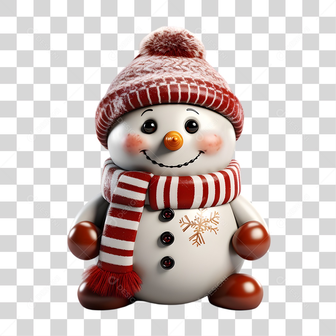 Boneco de Neve para Enfeite de Natal PNG Transparente