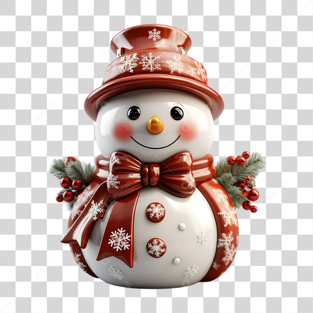 Boneco de Neve para Enfeite de Natal PNG Transparente
