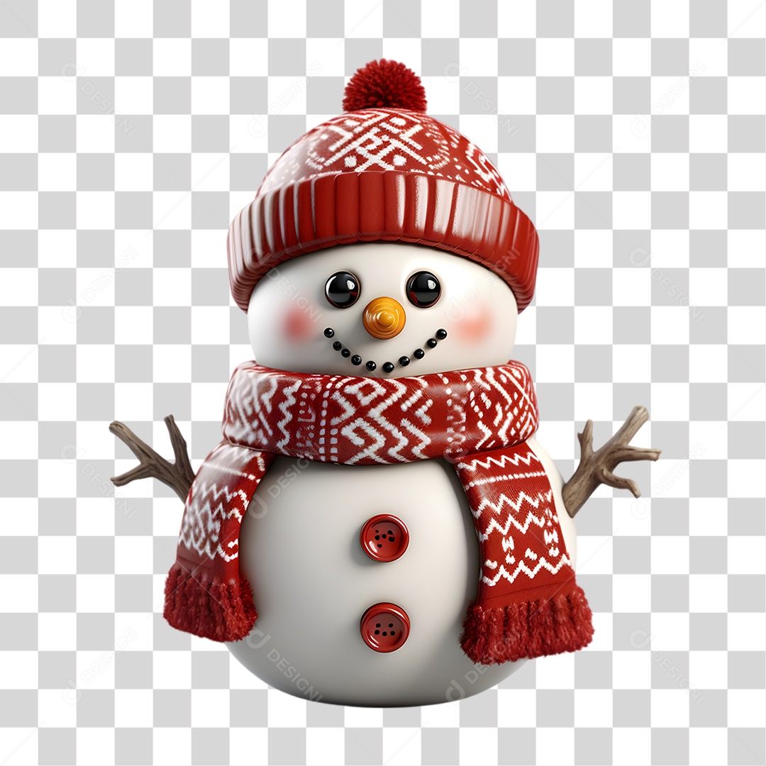 Boneco de Neve para Enfeite de Natal PNG Transparente