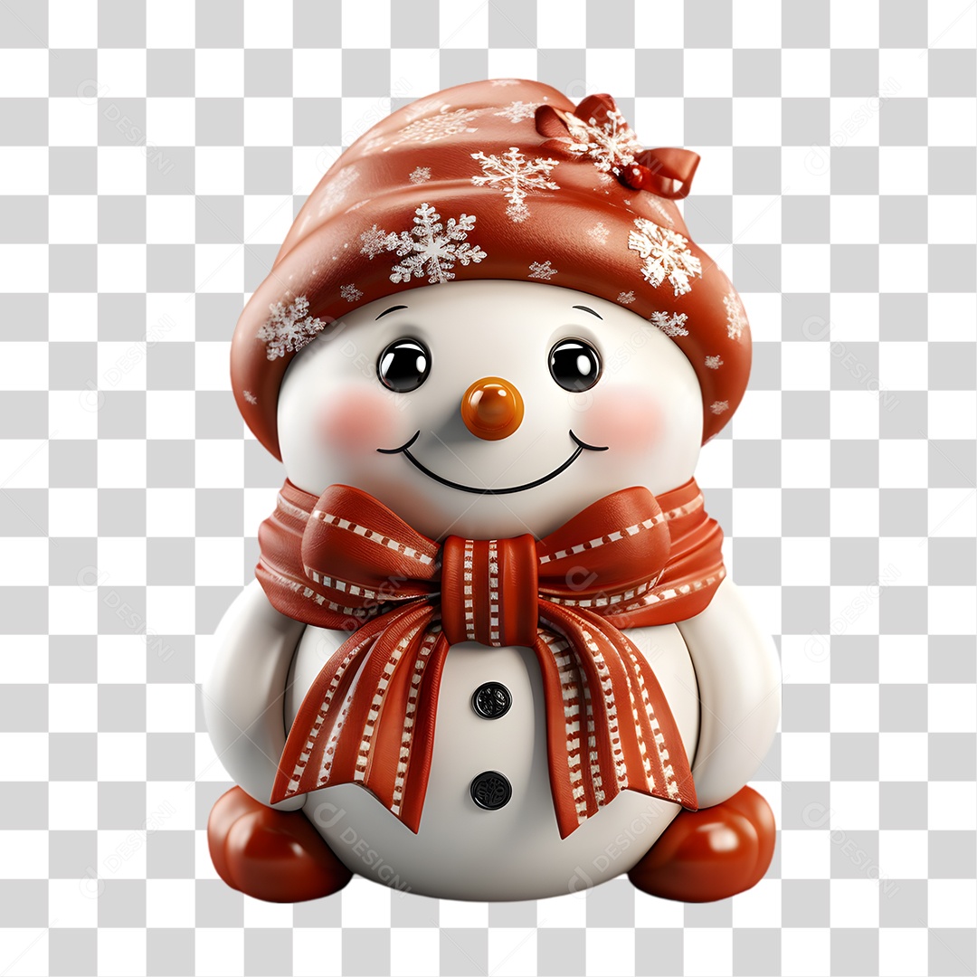 Boneco de Neve para Enfeite de Natal PNG Transparente