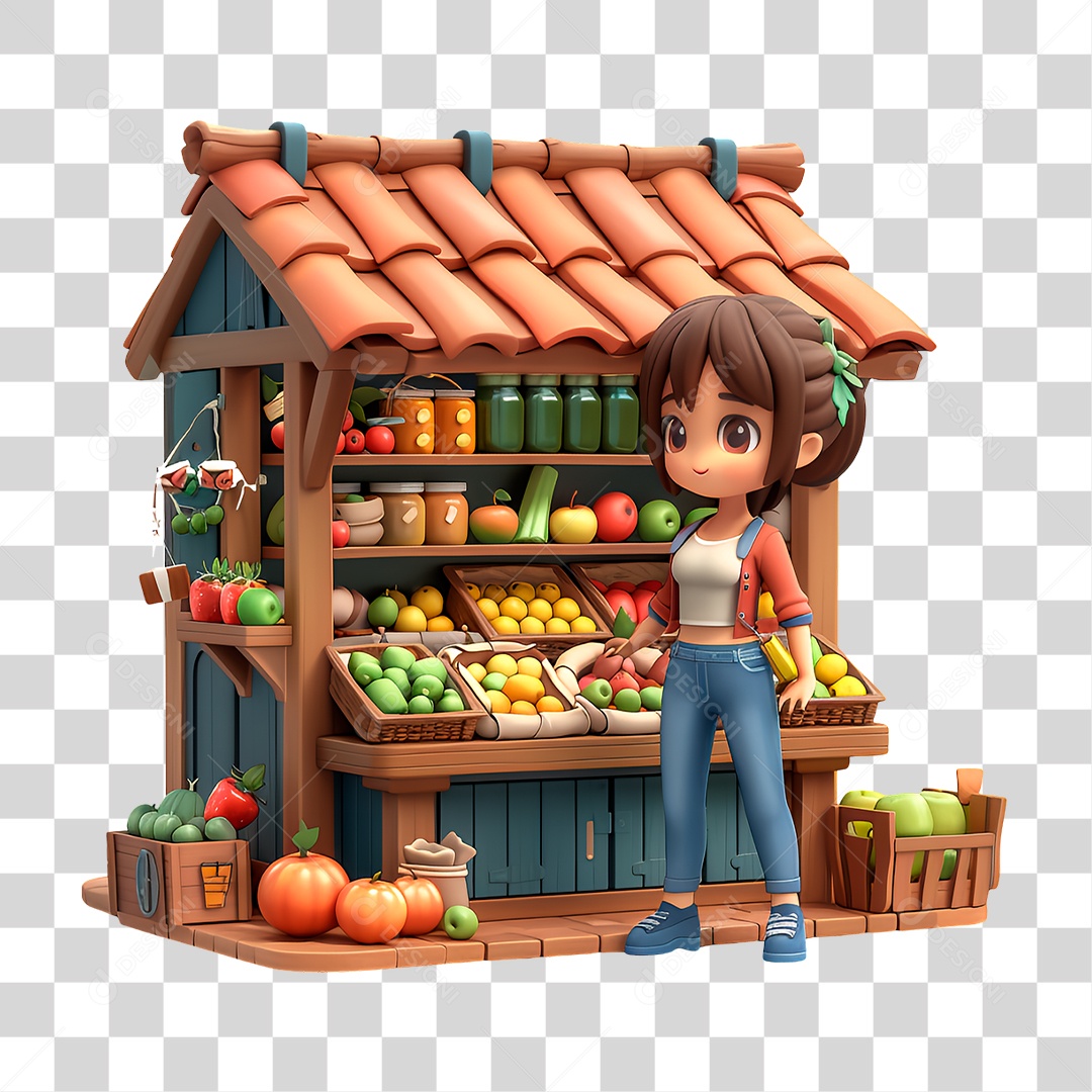 Barraca de Vegetais PNG Transparente