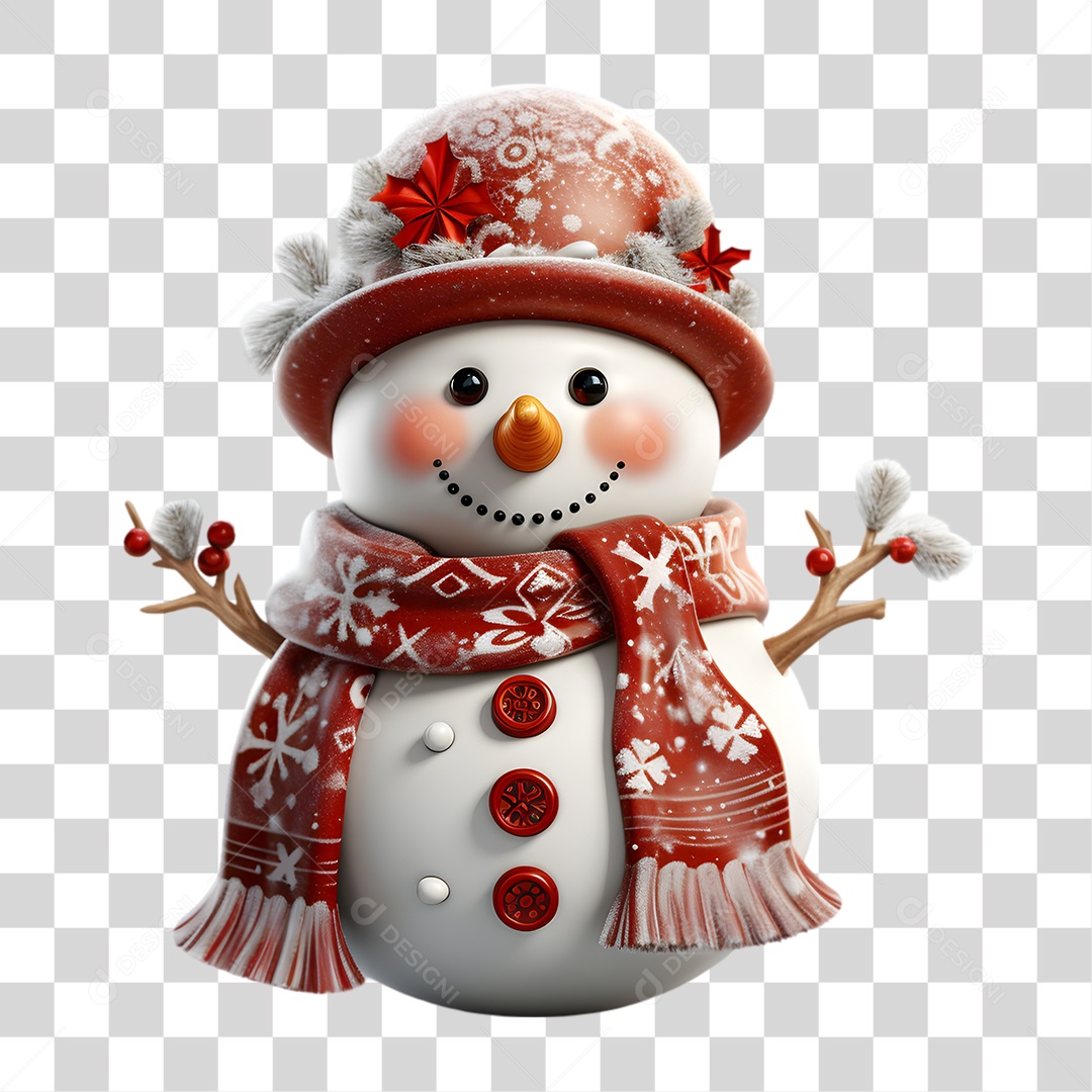 Boneco de Neve para Enfeite de Natal PNG Transparente