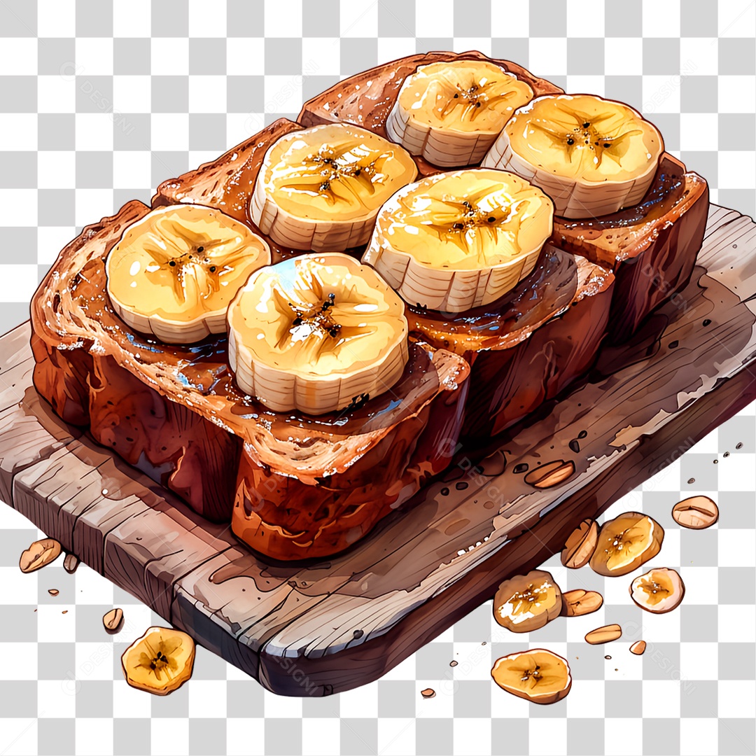 Pão com Banana PNG Transparente