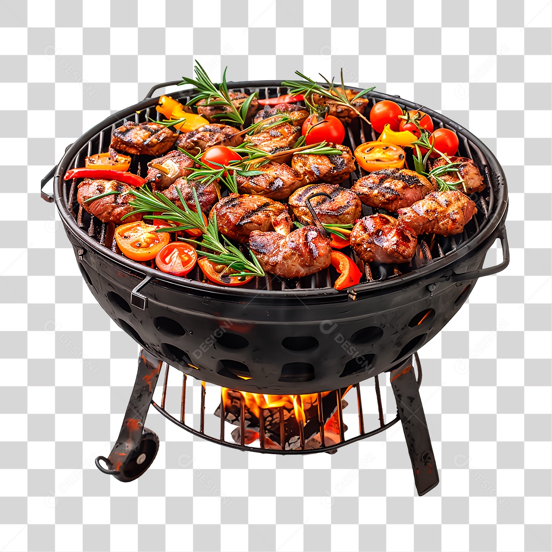 Linguiça na Churrasqueira PNG Transparente